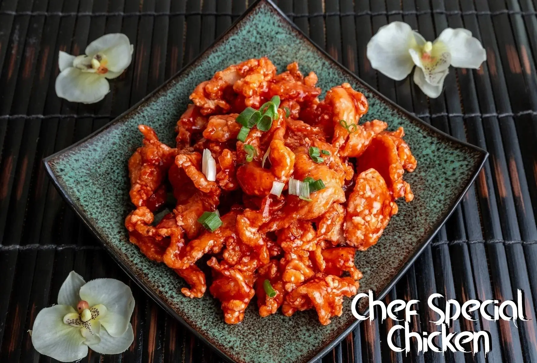 Chef Special Chicken - Crispy chicken in savory sauce, garnished with scallions at Chef Panda, a Chinese restaurant in Surprise