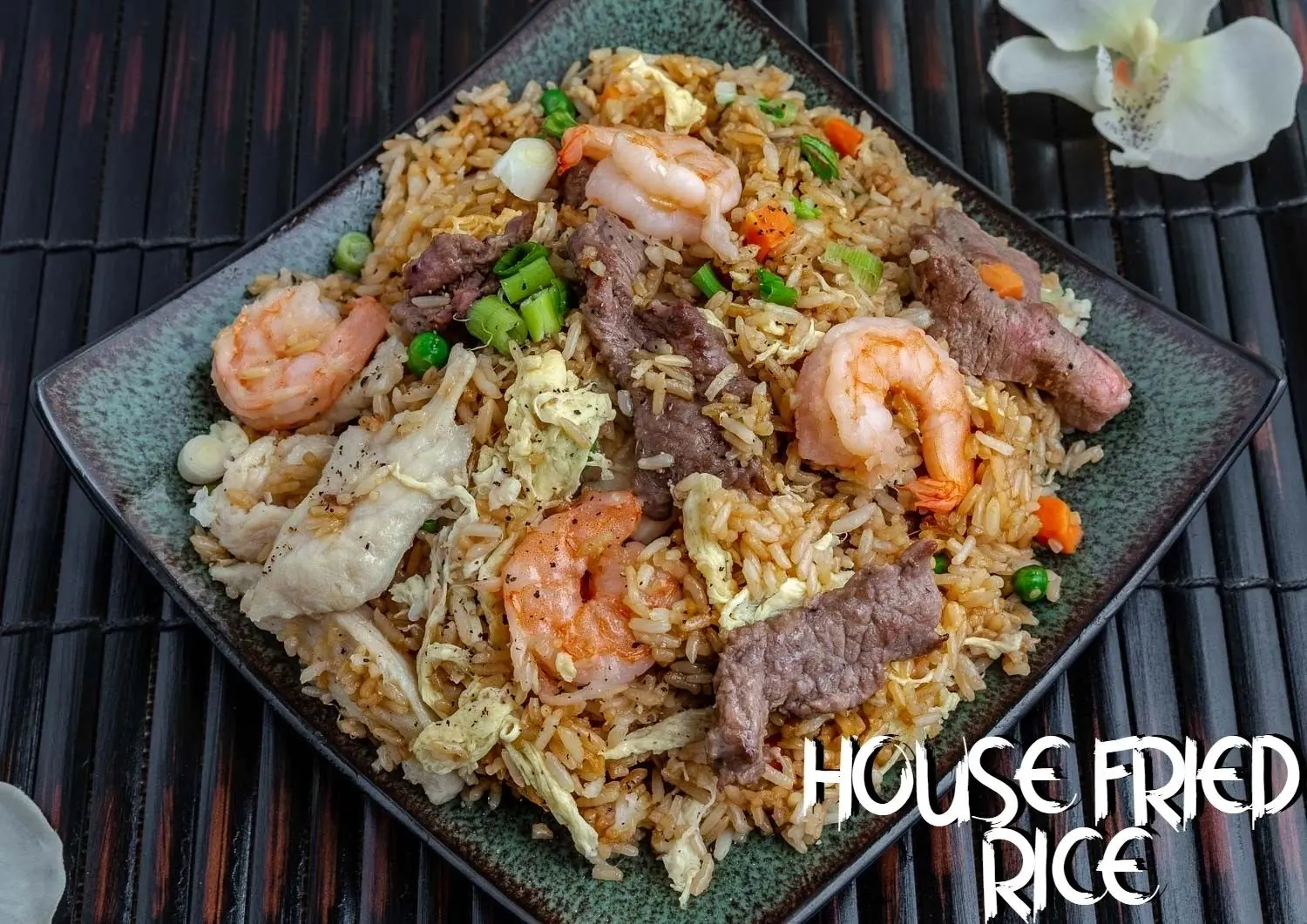 House Fried Rice - Rice with shrimp, beef, veggies, and eggs at Chef Panda, a Chinese restaurant in Surprise
